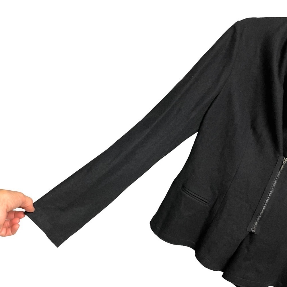 GERARD DAREL Black Wool Zip Front Blazer Jacket 42 EU - Picture 3 of 7